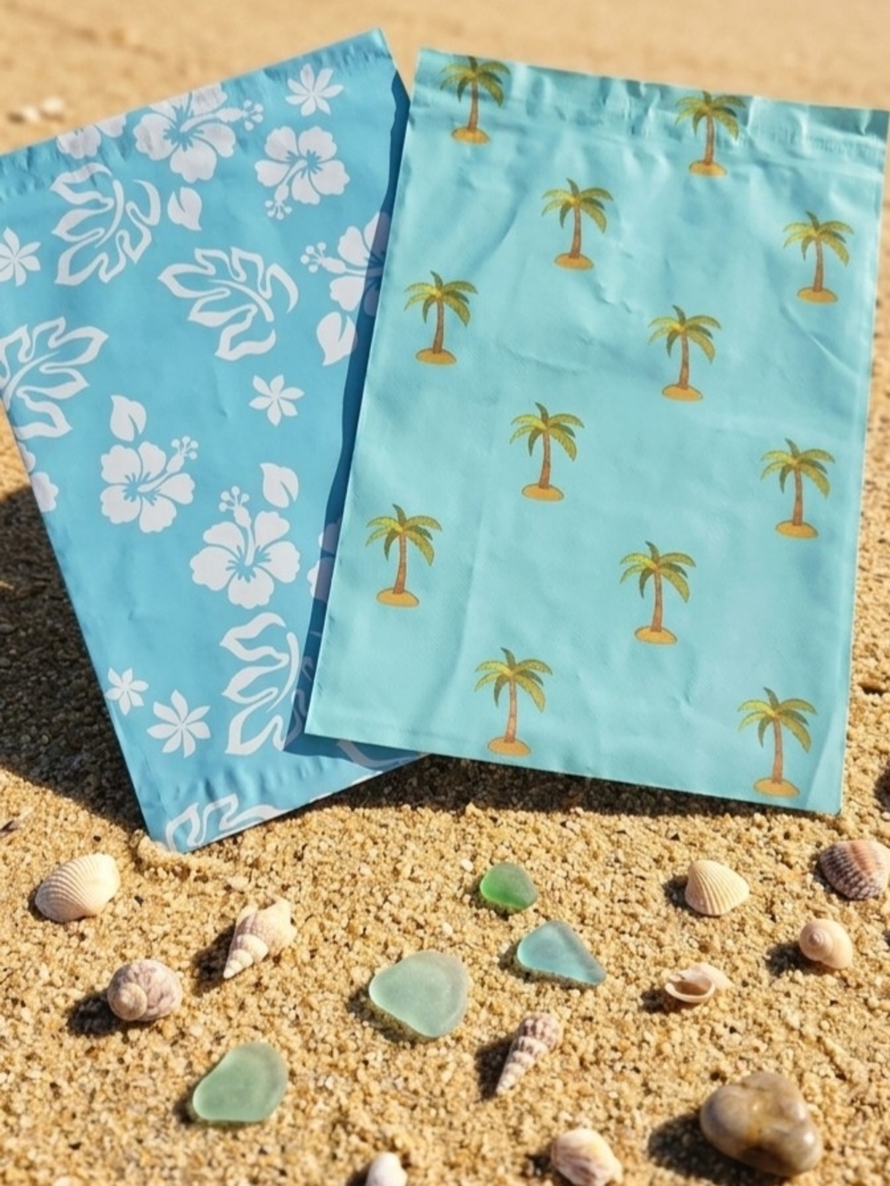 Poly Mailer 30 PC Set - 15 Of Each 10x13 Tropical Palm Tree Hawaiian